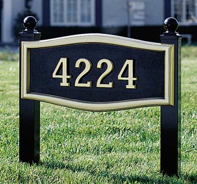 Large Roundtangle Address Plaque with Lawn Plaque Kit Product Image