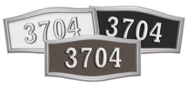 Gaines Large Roundtangle Address Plaque with Satin Nickel Frame Product Image