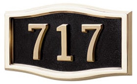 Gaines Small Roundtangle Wall Address Plaque with Polished Brass Frame Product Image