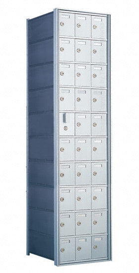 10 Doors High x 3 Doors (29 Tenants) 1600 Series Front-Load Private Distribution Cluster Mailbox in Anodized Aluminum Finish Product Image