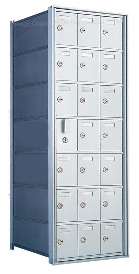 7 Doors High x 3 Doors (20 Tenants) 1600 Front-Load Private Distribution Mailbox in Anodized Aluminum Finish Product Image
