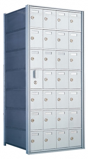 7 Doors High x 4 Doors (27 Tenants) 1600 Front-Load Private Distribution Mailbox in Anodized Aluminum Finish Product Image