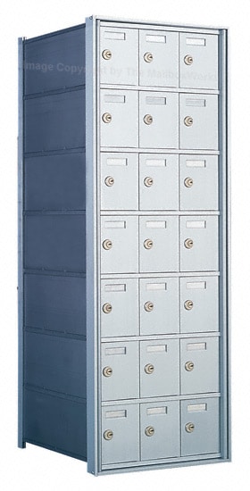 7 Doors High x 3 Doors (21 Tenants) 1700 Horizontal Mailbox Rear-Load Private Distribution in Anodized Aluminum Finish Product Image