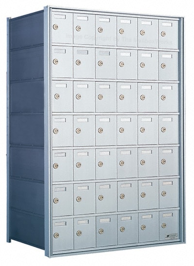 7 Doors High x 6 Doors (42 Tenants) 1700 Horizontal Mailbox Rear-Load Private Distribution in Anodized Aluminum Finish Product Image