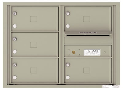Recessed 4C Horizontal Mailbox – 5 Doors – 4C06D-05X-CK25750 – Private Delivery Product Image