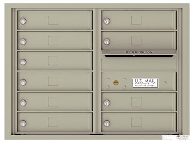 Recessed 4C Horizontal Mailbox – 10 Doors – Front Loading – 4C06D-10 – USPS Approved Product Image