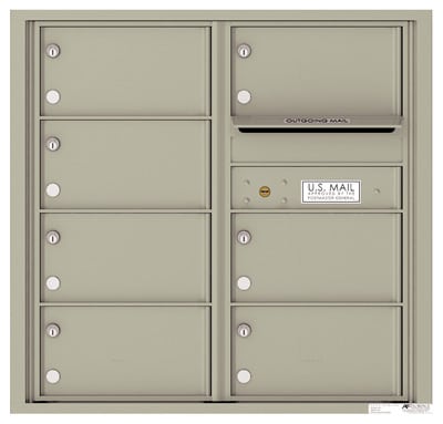 Recessed 4C Horizontal Mailbox – 7 Doors – Front Loading – 4C08D-07 – USPS Approved Product Image
