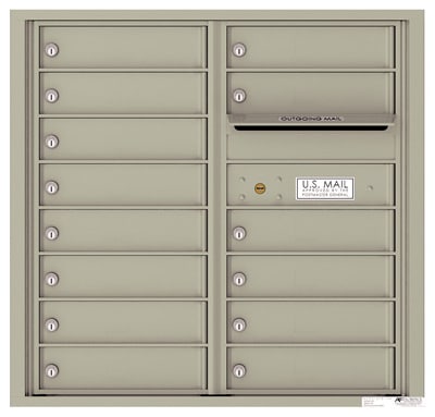 Recessed 4C Horizontal Mailbox – 14 Doors – Front Loading – 4C08D-14 – USPS Approved Product Image