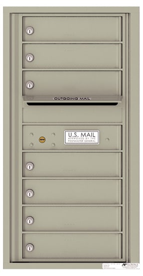 Recessed 4C Horizontal Mailbox – 7 Doors – Front Loading – 4C09S-07 – USPS Approved Product Image