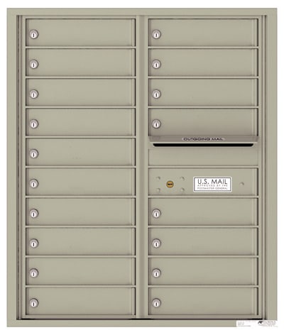 Recessed 4C Horizontal Mailbox – 18 Doors – Front Loading – 4C10D-18 – USPS Approved Product Image