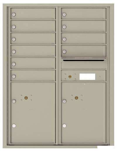 Recessed 4C Horizontal Mailbox – 10 Doors 2 Parcel Lockers – Front Loading – 4C11D-10 – USPS Approved Product Image