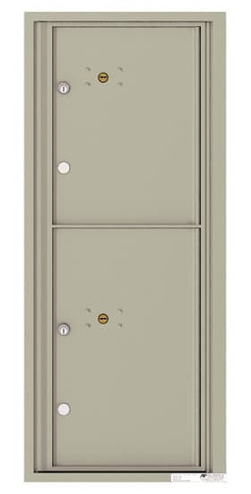 Recessed 4C Horizontal Mailbox – 2 Parcel Lockers – Front Loading – 4C11S-2P – USPS Approved Product Image
