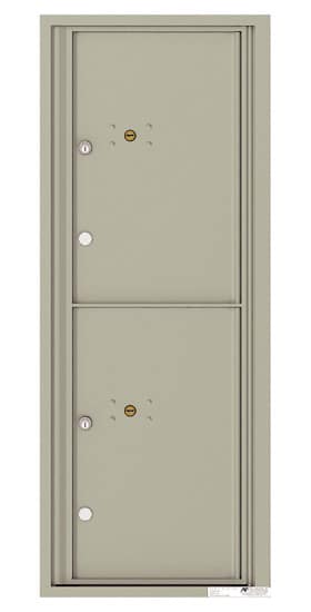 Recessed 4C Horizontal Mailbox – 2 Parcel Lockers – Front Loading – 4C12S-2P – USPS Approved Product Image