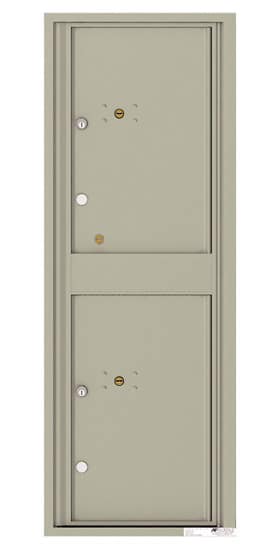 Recessed 4C Horizontal Mailbox – 2 Parcel Lockers – Front Loading – 44C13S-2P-CK25750 – Private Delivery Product Image