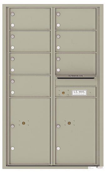 Recessed 4C Horizontal Mailbox – 7 Doors 2 Parcel Lockers – Front Loading – 4C14D-07-CK25750 – Private Delivery Product Image