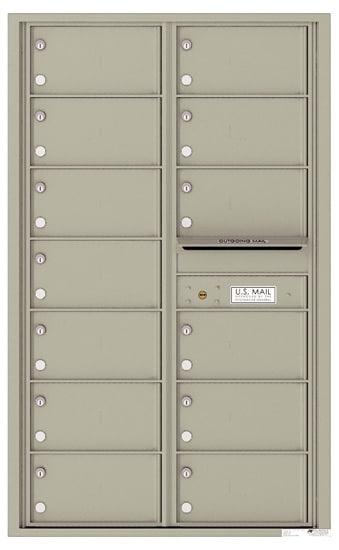 Recessed 4C Horizontal Mailbox – 13 Doors – Front Loading – 4C14D-13 Product Image