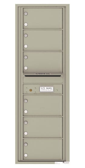 Recessed 4C Horizontal Mailbox – 6 Doors – Front Loading – 4C14S-06 Product Image