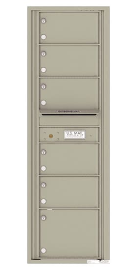 Recessed 4C Horizontal Mailbox – 6 Doors – Front Loading – 4C15S-06-CK25750 – Private Delivery Product Image