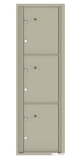 Recessed 4C Horizontal Mailbox – 3 Parcel Lockers – Front Loading – 4C15S-3P – USPS Approved Product Image