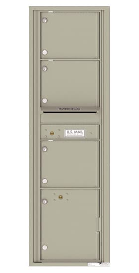Recessed 4C Horizontal Mailbox – 3 Doors 1 Parcel Locker – Front Loading – 4C16S-03 – USPS Approved Product Image