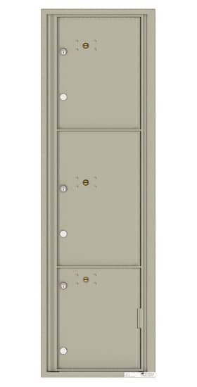 Recessed 4C Horizontal Mailbox – 3 Parcel Lockers – Front Loading – 4C16S-3P – USPS Approved Product Image