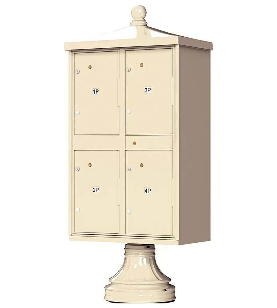 Florence CBU Cluster Mailbox – Vogue Traditional Kit, 4 Parcel Lockers Product Image