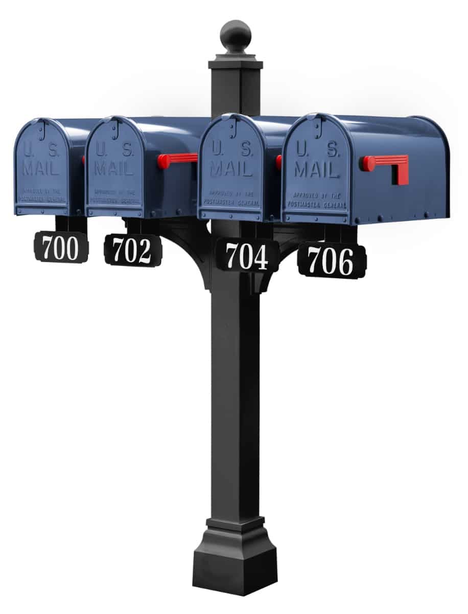 Janzer Multi-Mount Quad Mailbox Decorative Post (Optional Mailboxes Available) Product Image