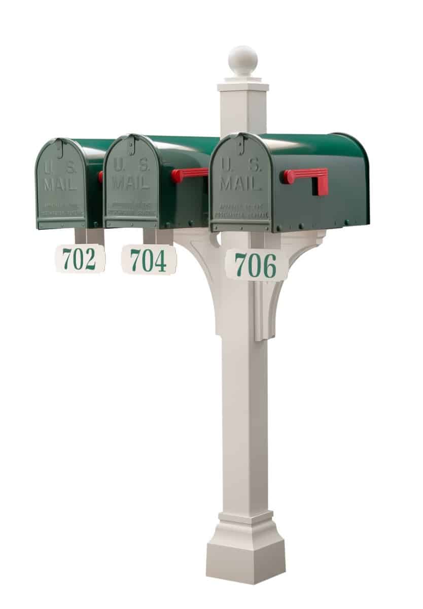 Janzer Multi-Mount Triple Mailbox Decorative Post (Optional Mailboxes Available) Product Image