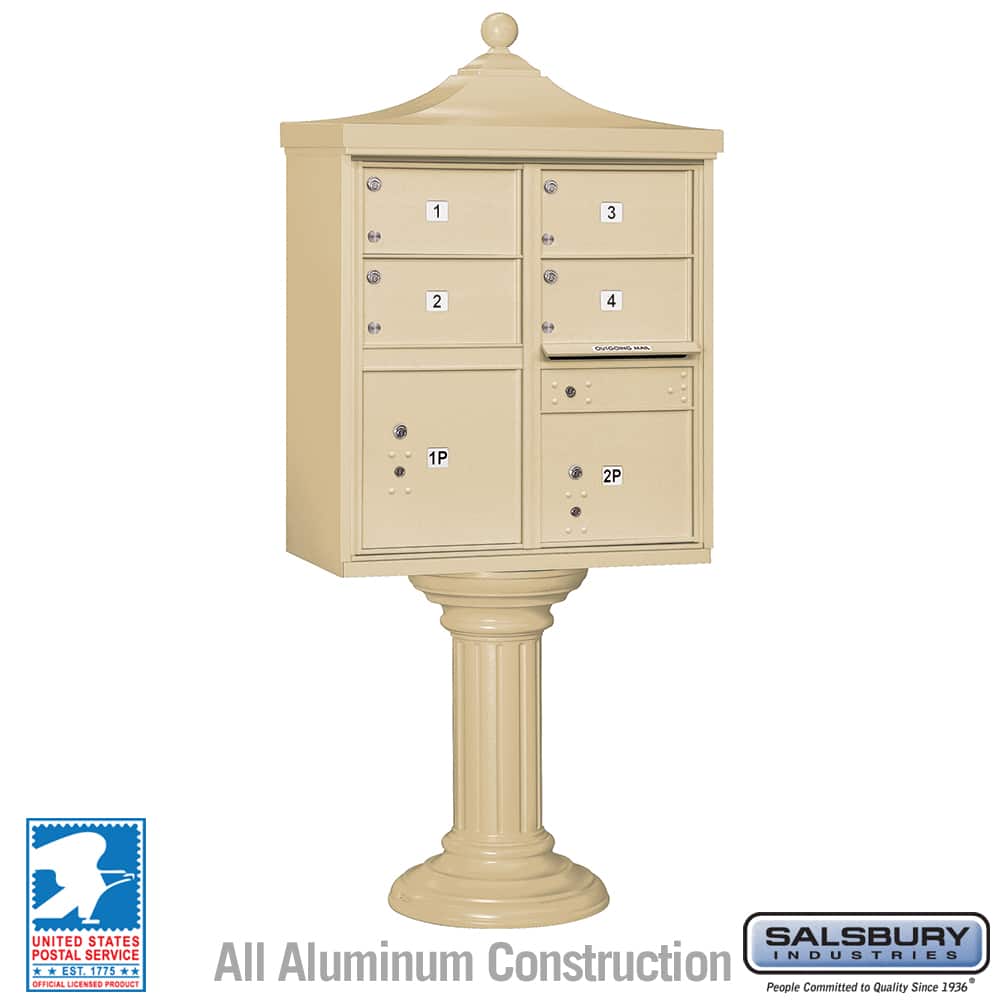 Salsbury Regency Decorative Cluster Box Unit with 4 Doors and 2 Parcel Lockers with USPS Access–Type V Product Image