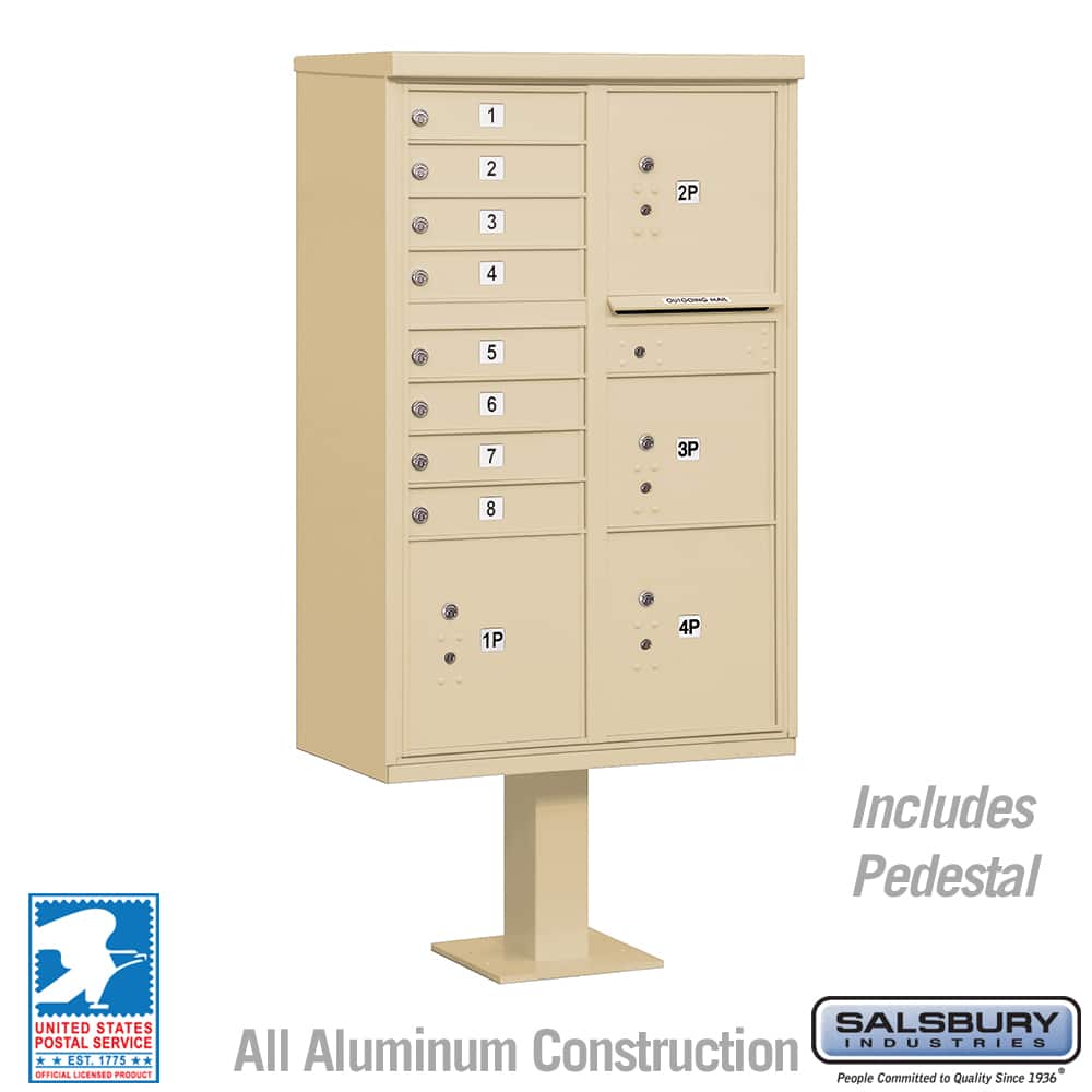 Salsbury Cluster Box Unit with 8 Doors and 4 Parcel Lockers with USPS Access – Type VI Product Image