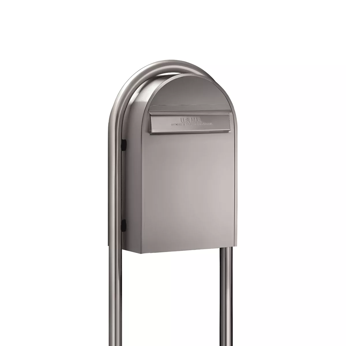 USPS Approved Bobi Classic B Rear Access Modern Locking Stainless Steel Mailbox and Round Stainless Steel Post Combo Product Image